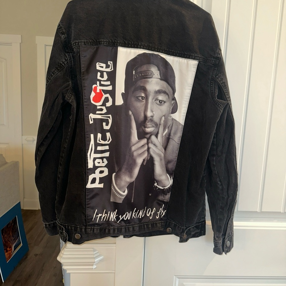 Chemistry Black Graphic Jean Jacket Size Large Street Wear
